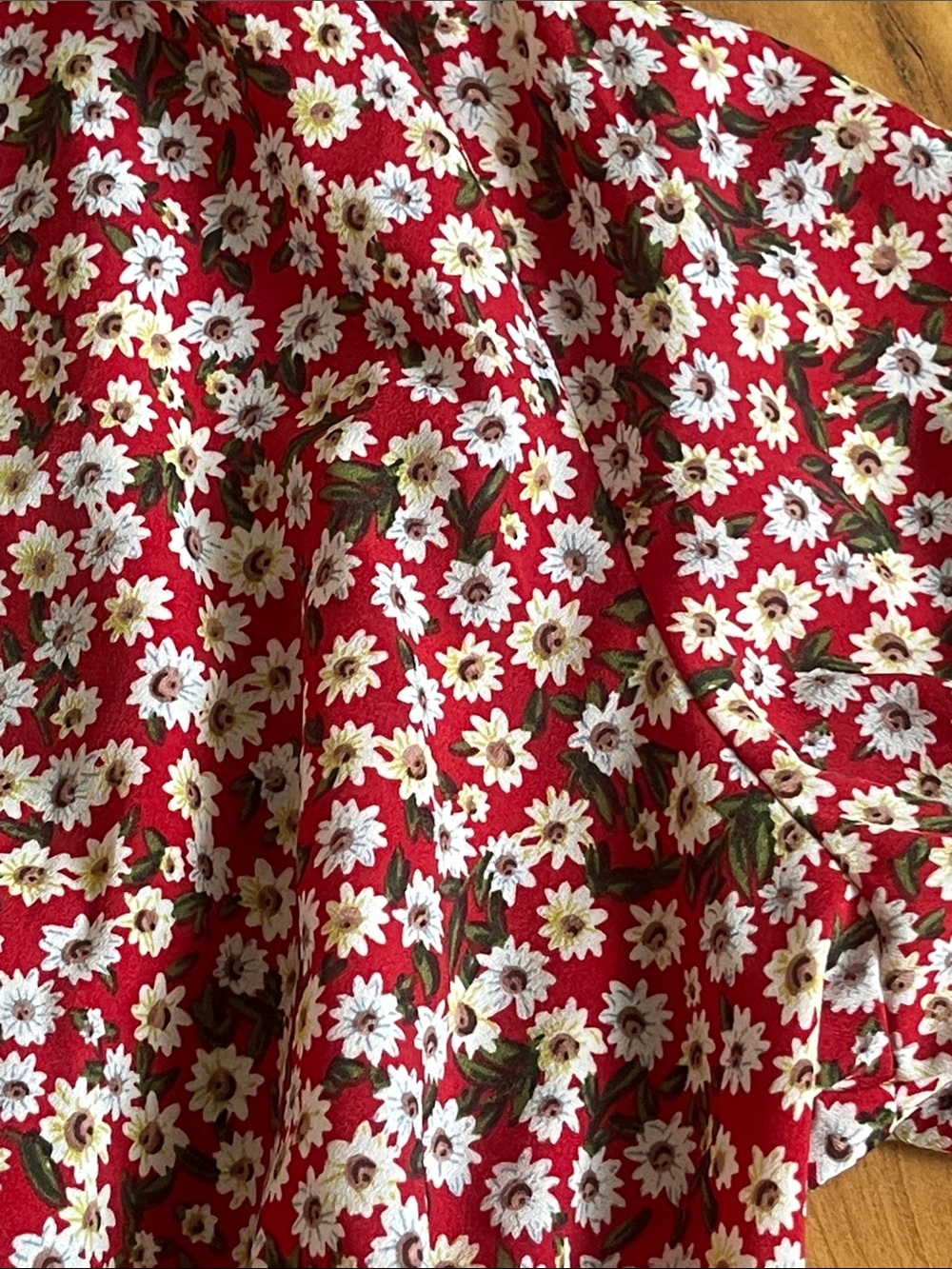 Floral Wrap Peplum Top - Red S